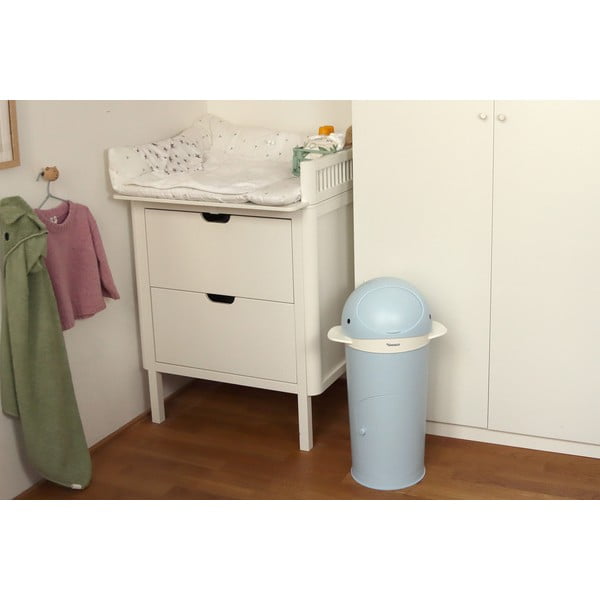 Coș de gunoi albastru deschis pentru scutece din plastic 25 l Whale – Kindsgut-image-1