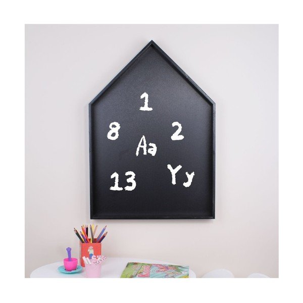 Tablă de perete cu etajeră North Carolina Scandinavian Home Decors Maison L, negru-image-1