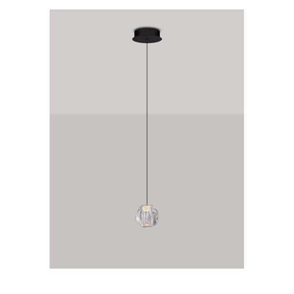 Lustră negru-mat LED cu intensitate reglabilă din metal cu abajur din sticlă acrilică ø 10 cm Ifos – Nova Luce-image-3