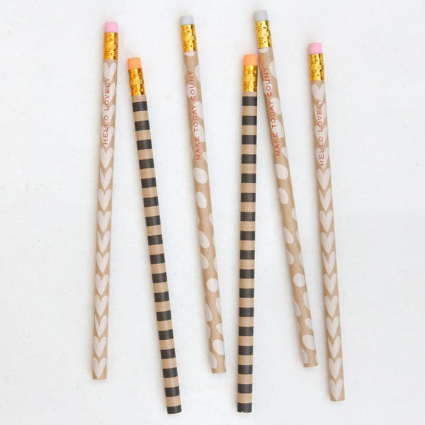 Set 6 creioane Caroline Gardner Kraft Pencils, HB