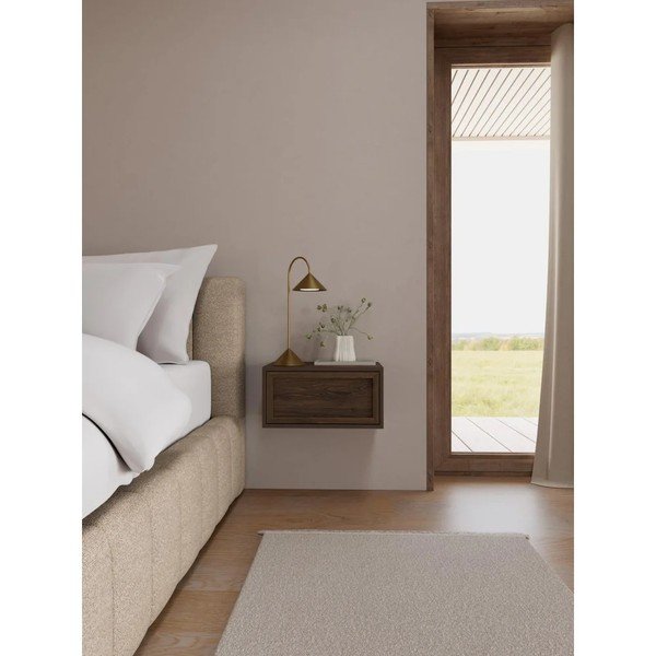 Noptieră în culoare naturală închisă suspendată cu aspect de lemn de stejar Palmdale – Actona-image-1