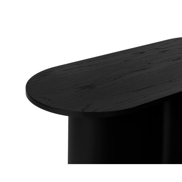 Măsuță de cafea neagră cu blat cu aspect de lemn de stejar 50x115 cm Looi – noo.ma-image-4