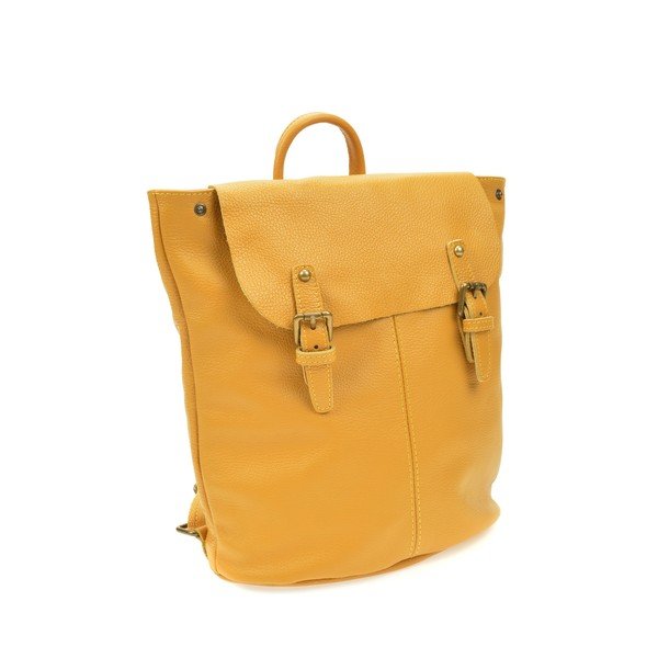 Rucsac din piele Roberta M, galben-image-3