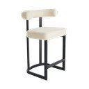 Scaun de bar alb-negru tapițat (înălțime șezut 66 cm) Parie – Ellos Home