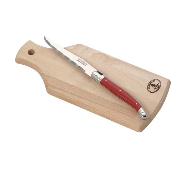 Set cuțite și platou din lemn de stejar Jean Dubost, lungime cuțit 12 cm