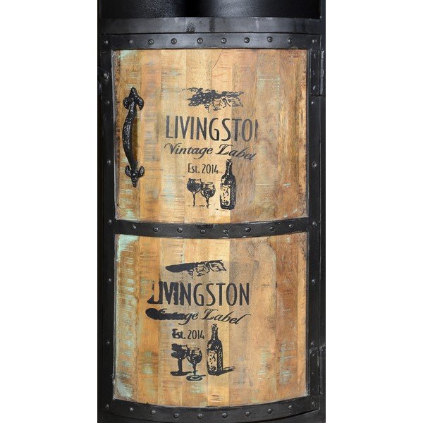 Dulap vinotecă negru din metal număr sticle 9, 60x115 cm Luni – Interia Home & Living-image-1