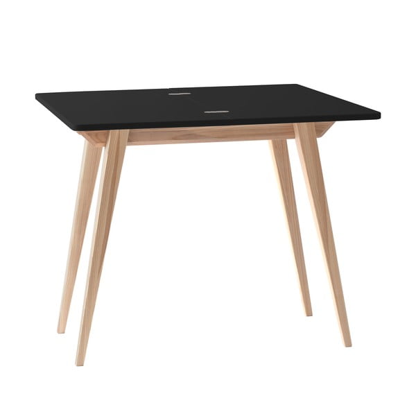 Masă de dining extensibilă cu blat negru cu blat suplimentar 90x45 cm Envelope – Ragaba-image-3