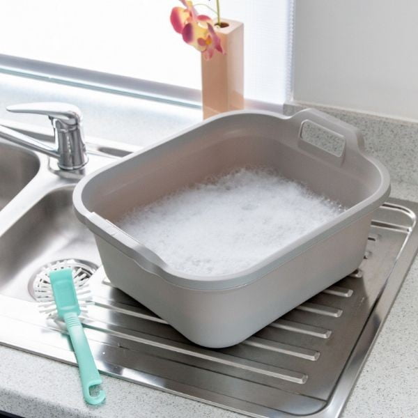 Lighean din plastic cu două mânere Addis, 39 x 32 x 14 cm, negru-image-1