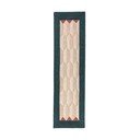 Covor tip traversă în culoare naturală/albastru-verde țesut manual din lână 60x230 cm Apex Border Wool – Flair Rugs