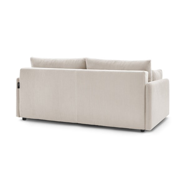 Canapea bej extensibilă cu tapițerie din catifea reiată  211 cm Marcel – Bobochic Paris-image-4