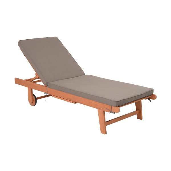 Șezlong de grădină gri/în culoare naturală din lemn masiv San Diego – Garden Pleasure