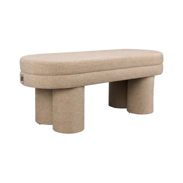 Bancă bej cu tapițerie din țesătură bouclé Fern – Dutchbone-image-2