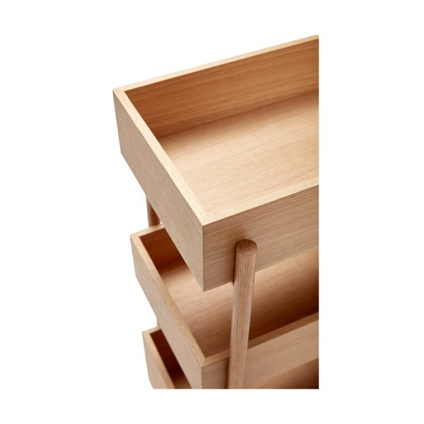 Masă consolă în culoare naturală din lemn de stejar 34x43 cm Stack – Hübsch-image-3