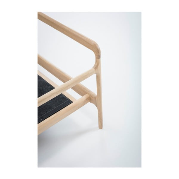 Canapea din piele bovină cu structură din lemn masiv de stejar Gazzda Fawn, 240 cm, maro cognac-image-3