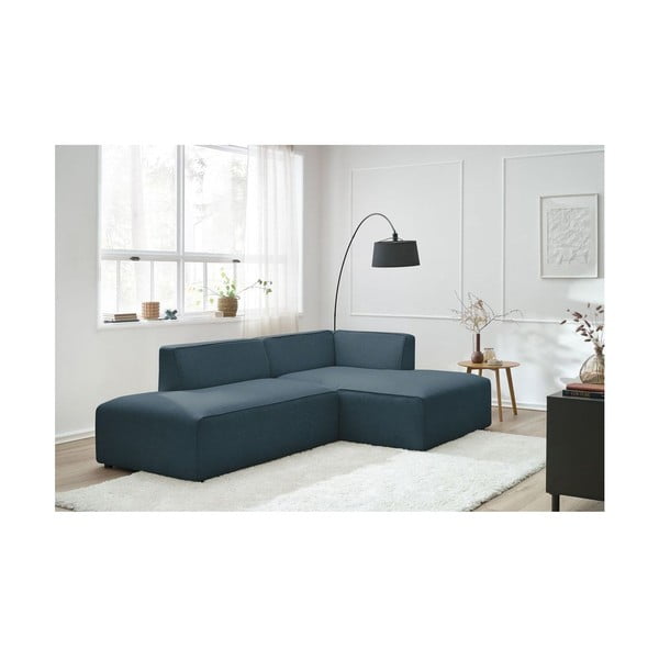 Colțar modular albastru închis (cu colț pe partea dreaptă/în formă de ”L”) Megeve – Bobochic Paris-image-4