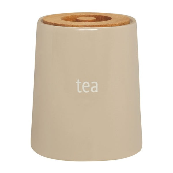 Recipient pentru ceai cu capac din lemn de bambus Premier Housewares Fletcher, 800 ml, crem