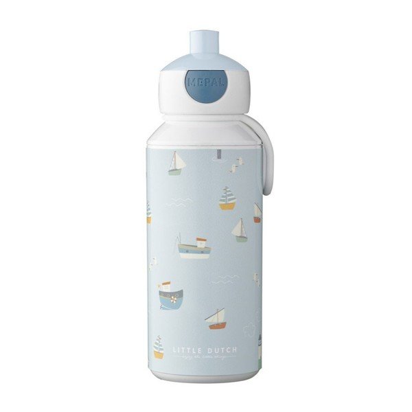 Sticlă pentru copii albă/albastru-deschis 400 ml Sailors bay – Mepal