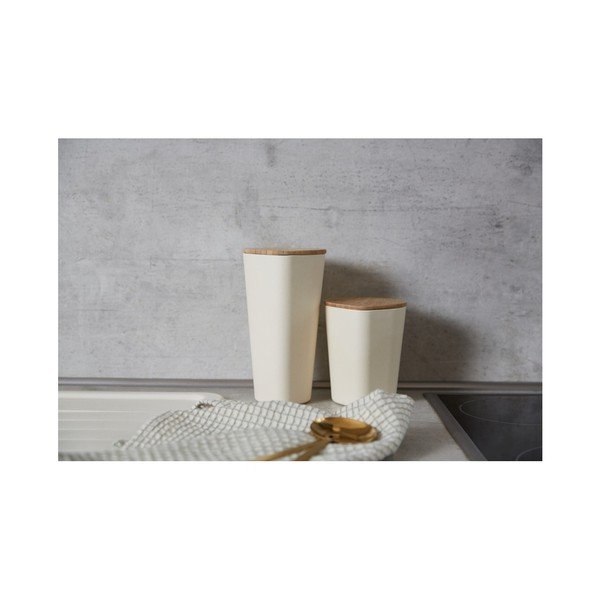 Cutie depozitare cu capac din bambus Wenko Derry, 1 l, bej-image-4