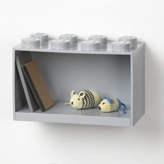 Raft de perete pentru copii LEGO® Brick 8, gri