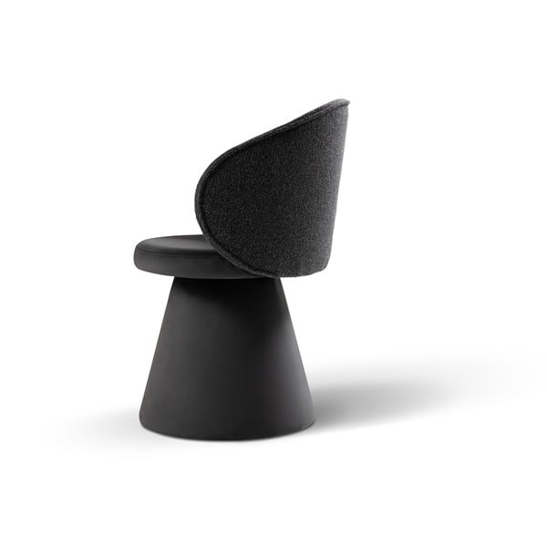 Fotoliu gri închis cu tapițerie din catifea Inez – Micadoni -image-3