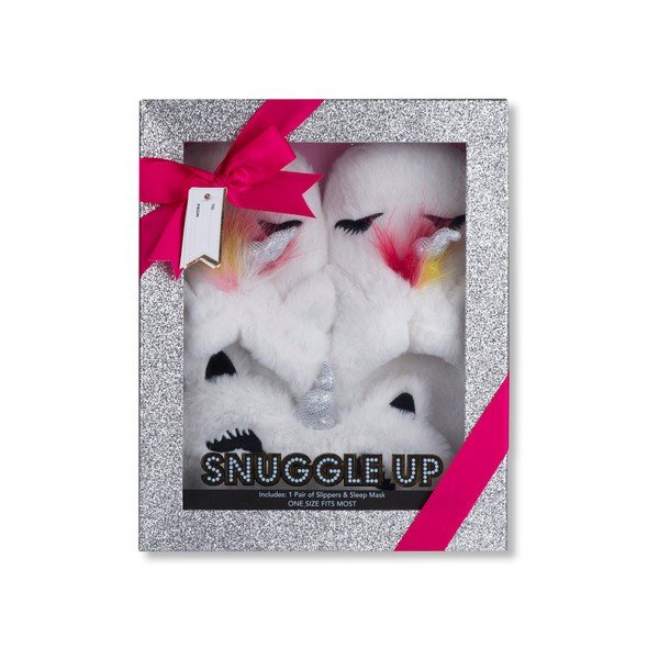 Set papuci și mască de dormit Tri-Coastal Design Unicorn-image-1