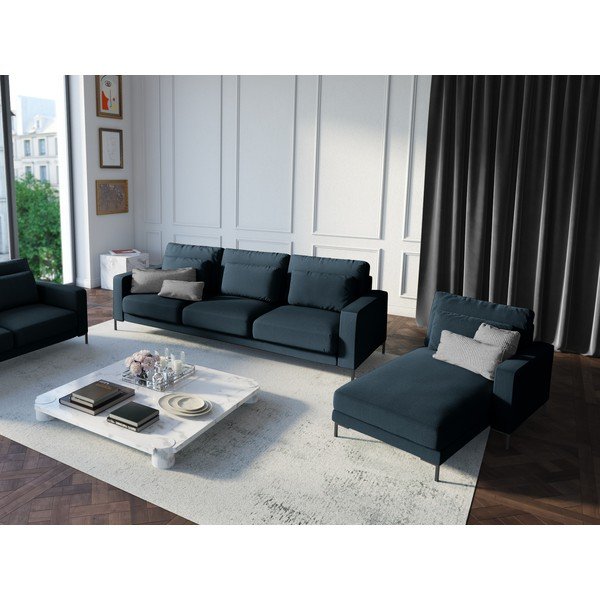 Șezlong cu cotieră pe partea dreaptă Interieurs 86 Seine, albastru închis-image-1