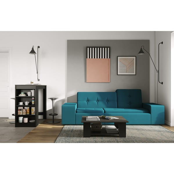 Masă de bar cu blat cu aspect de lemn de beton 50x115 cm Aravis – TemaHome-image-1