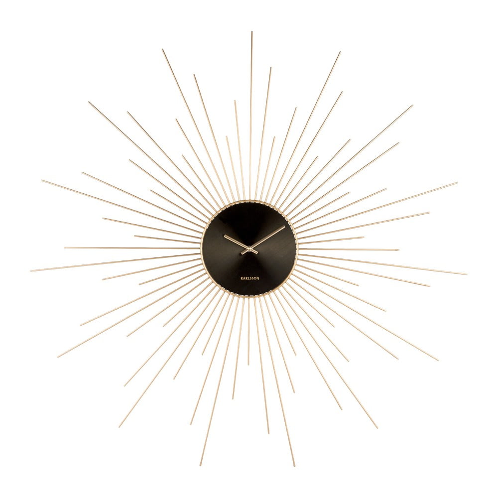 Ceas de perete Karlsson Peony, negru - auriu, ø 95 cm