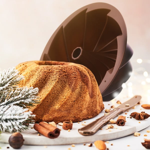 Formă de copt din silicon Orion Flower, ø 23,5 cm, maro-image-3