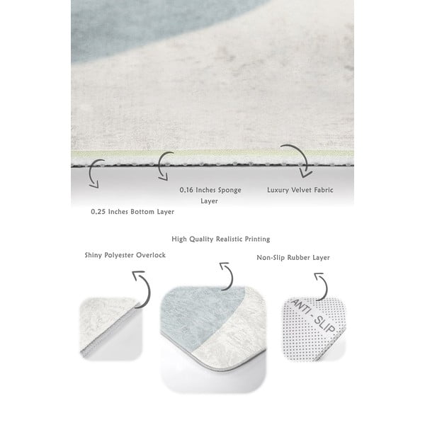 Covorașe de baie gri/crem 2 buc. din catifea 60x100 cm Abstract Shapes – Mila Home-image-3