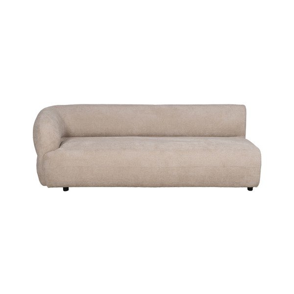 Canapea bej cu tapițerie din chenille cu colț pe partea stângă 199 cm Minimal – Ixia
