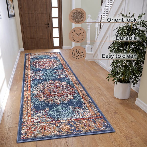 Covor albastru închis de tip traversă 80x240 cm Orient Maderno – Hanse Home-image-4