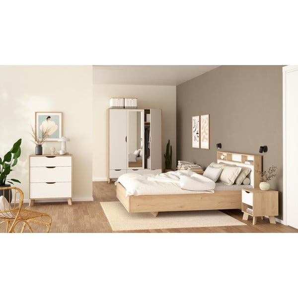 Noptieră albă-în culoare naturală Ikast – Tvilum-image-2