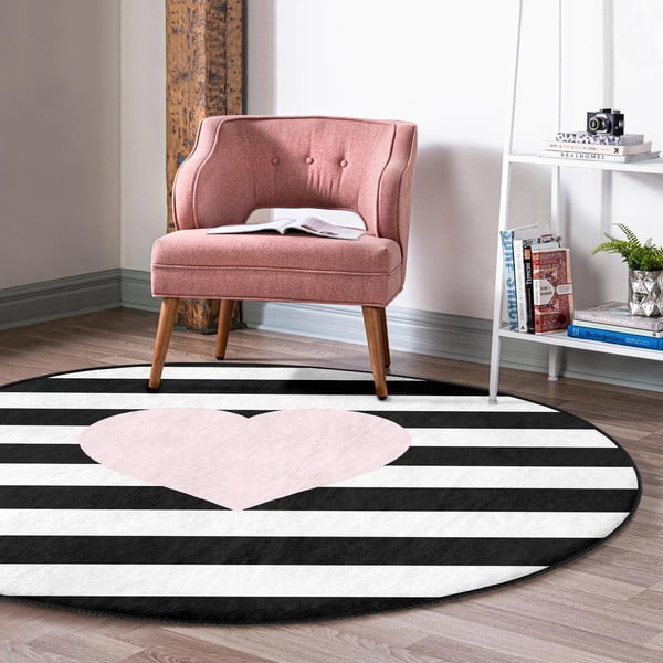 Covor rotund  pentru copii negru-alb ø 120 cm Comfort – Mila Home-image-1