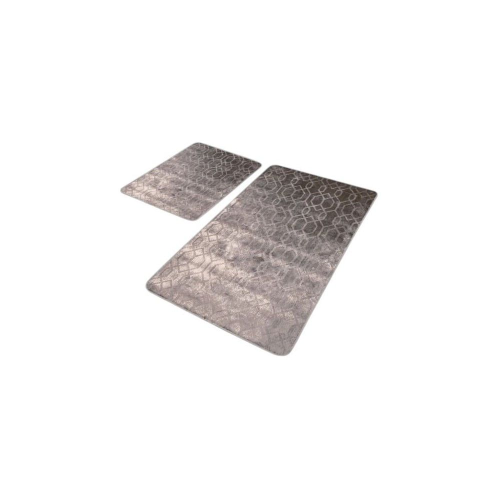 Covorașe de baie gri 2 buc. din catifea 60x100 cm – Mila Home