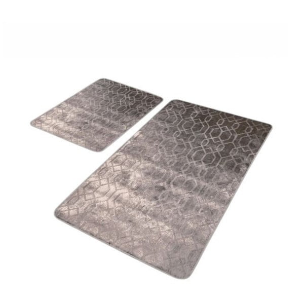Covorașe de baie gri 2 buc. din catifea 60x100 cm – Mila Home