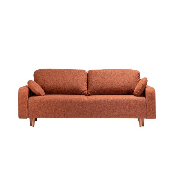 Canapea cărămizie extensibilă cu tapițerie din țesătură bouclé 230 cm Trango – CustomForm