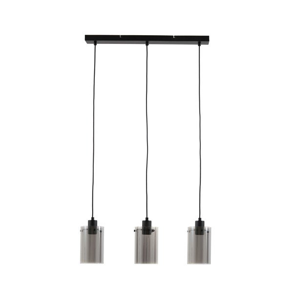 Lustră neagră cu abajur din sticlă 65x12 cm Vancouver – Light & Living-image-3