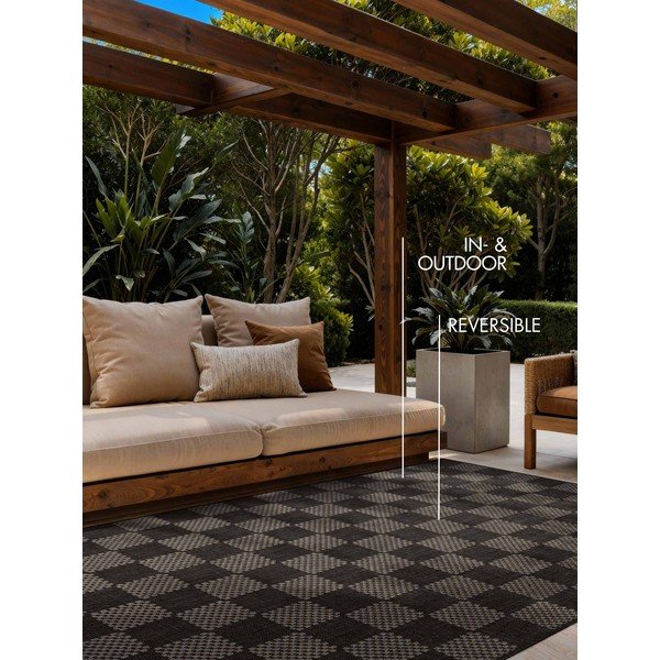 Covor pentru exterior și interior negru/crem 200x300 cm Haringey Dorothy – Ted Baker-image-2