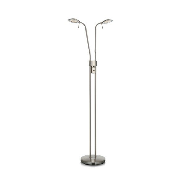 Lampadar argintiu LED cu abajur din metal (înălțime 135 cm) Hudson – Markslöjd