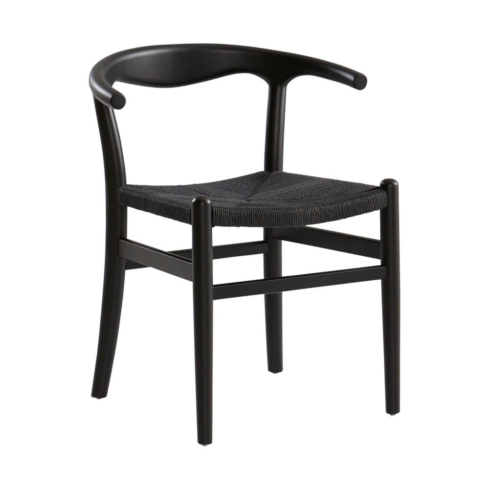 Scaun de dining negru cu cotiere din lemn de mesteacăn Nattavaara – Jotex