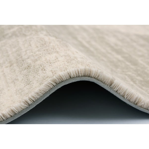 Covor bej din lână 133x190 cm Agnus Checkered – Agnella-image-3