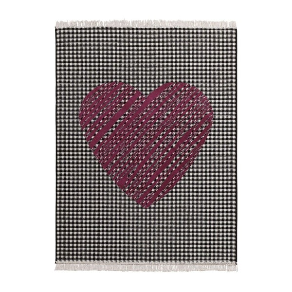 Covor Fringe - inimă, închisă la culoare, 140x200 cm,