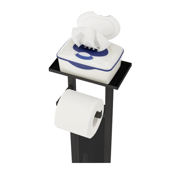 Suport pentru hârtie igienică negru din oțel inoxidabil Debar – Wenko-image-3