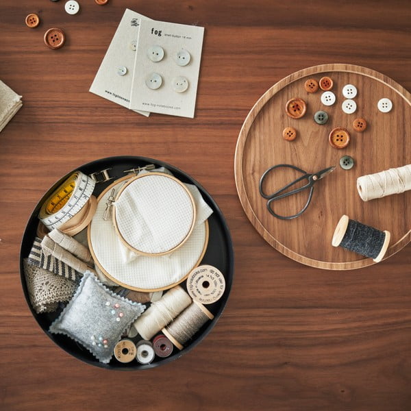 Cutie de depozitare neagră din metal cu capac ø 22x6 cm Rin – YAMAZAKI-image-2