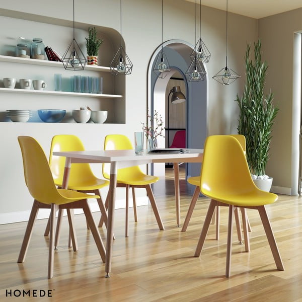 Masă de dining cu blat alb 80x120 cm Elle – Homede-image-4