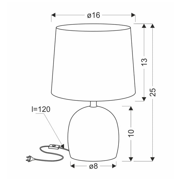 Veioză gri deschis cu abajur textil (înălțime 25 cm) Adelina – Candellux Lighting-image-2