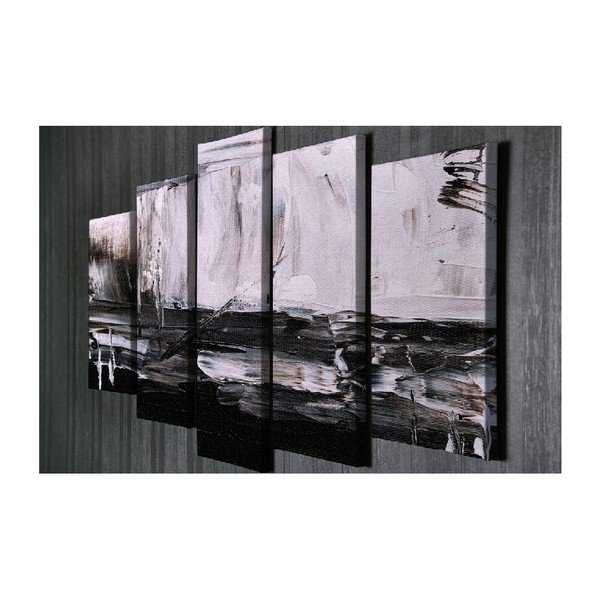 Tablou pe pânză din 5 piese Gray Tones-image-2