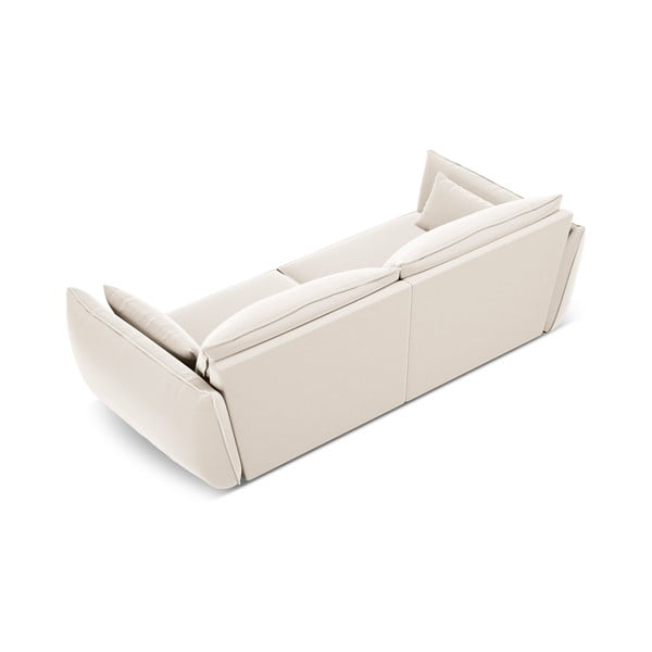 Canapea bej cu tapițerie din catifea 208 cm Vanda – Mazzini Sofas-image-3