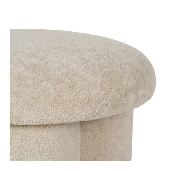 Taburet bej cu tapițerie din țesătură bouclé – Ixia-image-2